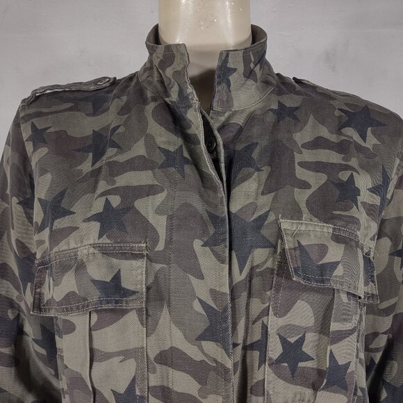 Rails green Hendrick Star Camo button front shirt jacket shacket top ladies XS - Picture 2 of 9